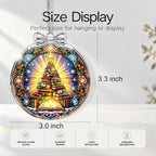 Book Christmas Tree Ornament Crystal Glass 3 * 3.3 in for Xmas Tree Décor, alternate view 2