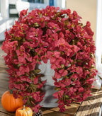 Bougainvillea Artificial Flowers for Outdoors Fake Plants Fall Autumn Decor, 2 pcs Faux Long Trailing Vines UV
