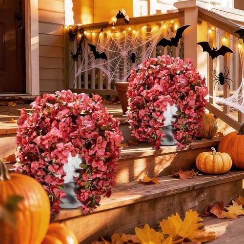 Bougainvillea Artificial Flowers for Outdoors Fake Plants Fall Autumn Decor, 2 pcs Faux Long Trailing Vines UV, alternate