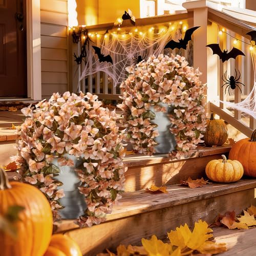 Bougainvillea Artificial Flowers Plants for Outdoors Outside Fall Autumn Decoration, 2 pcs Faux Silk Long, alternate view 3
