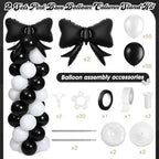 Bow Balloon Column Stand Set of 2, Black, White in White, alternate view 3