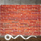 Brick Wall Backdrop 8x6 ft Vintage Rustic Photography Backdrops with 32.8ft Ribbon for Birthday Party Wedding