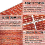 Brick Wall Backdrop 8x6 ft Vintage Rustic Photography Backdrops with 32.8ft Ribbon for Birthday Party Wedding, alternate view