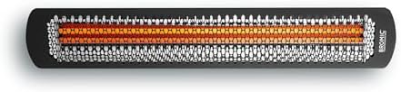 Bromic Tungsten Smart Heat 2000W Electric Patio Heater - Single Element Infrared, 220V-240V, Black Finish