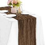 Brown 10FT Cheesecloth Table Runner Boho Gauze Fabric Table Runner Rustic Sheer Runner for Wedding Bridal Baby
