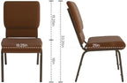 Brown 18.5" W Stacking Church Chair, 4-Pack, alternate view 2
