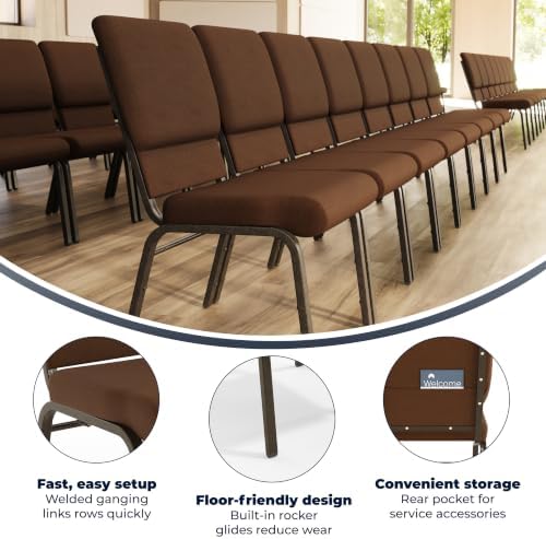 Brown 18.5" W Stacking Church Chair, 4-Pack, alternate view 3