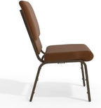 Brown 18.5" W Stacking Church Chair, 4-Pack, alternate view 6