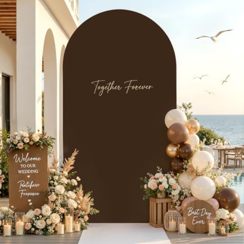 Brown Arch Backdrop Cover 6.6FT, Brown Arch Covers Stretchy Backdrop in 6.6FT in Brown