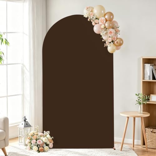 Brown Arch Backdrop Cover 6.6FT, Brown Arch Covers Stretchy Backdrop in 6.6FT in Brown, alternate view 3