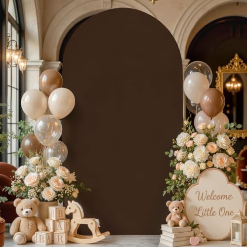 Brown Arch Backdrop Cover 6.6FT, Brown Arch Covers Stretchy Backdrop in 6.6FT in Brown, alternate view 7