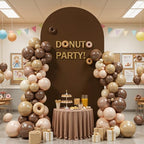 Brown Arch Backdrop Cover 6.6FT Polyester Fitted Wedding Arch Stand Covers Round Top Chiara Arch Covers Stretchy, alternate