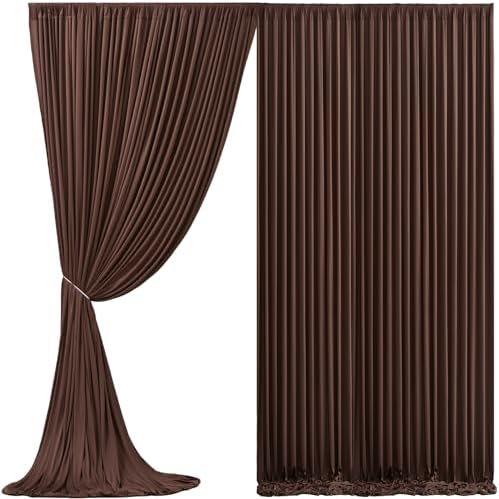 Brown Backdrop Curtain for Parties Wedding Wrinkle Free Brown Photo Curtains Backdrop Drapes Fabric Decoration