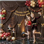 Brown Backdrop Curtain for Parties Wedding Wrinkle Free Brown Photo Curtains Backdrop Drapes Fabric Decoration, alternate