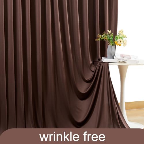 Brown Backdrop Curtain for Parties Wedding Wrinkle Free Brown Photo Curtains Backdrop Drapes Fabric Decoration, alternate