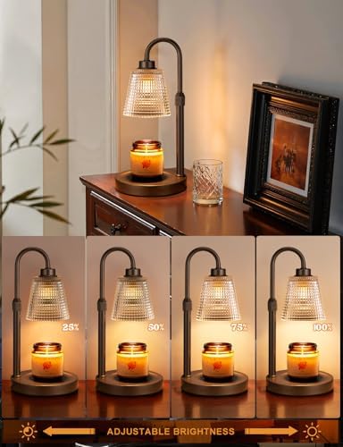 Brown Candle Warmer Lamp with Timer, Dimmable Candle Warmer for Jar Candles, Height Adjustable Wax Melts Warmer, alternate