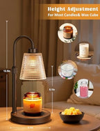 Brown Candle Warmer Lamp with Timer, Dimmable Candle Warmer for Jar Candles, Height Adjustable Wax Melts Warmer, alternate