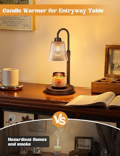 Brown Candle Warmer Lamp with Timer, Dimmable Candle Warmer for Jar Candles, Height Adjustable Wax Melts Warmer, alternate