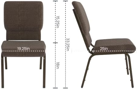 Brown Dot 18.5" W Stacking Church Chair, 4-Pack, alternate view 2