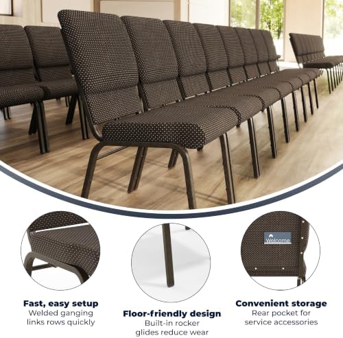 Brown Dot 18.5" W Stacking Church Chair, 4-Pack, alternate view 3