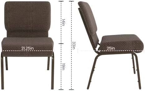 Brown Dot 21" W Stacking Church Chair, 4-Pack, alternate view 2