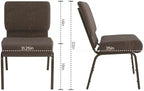 Brown Dot 21" W Stacking Church Chair, 4-Pack, alternate view 2