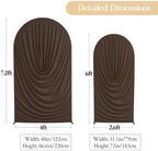 Brown Draped Arch Backdrop Covers 7.2 and 6 FT, Brown Draped Arch Cover Stretchy Backdrop Set of 2 for Birthday, alternate