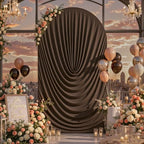 Brown Draped Arch Cover, 6.6FT Elegant Wedding Arch Backdrop Cover in 6.6FT in Brown, alternate view 2