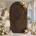 Brown Draped Arch Cover, 6FT Elegant Wedding Arch Backdrop Cover in 6FT in Brown