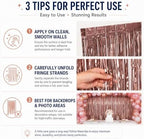 Brown Foil Fringe Backdrop Curtain, Metallic Tinsel Streamers, 2 Pack, alternate view 5