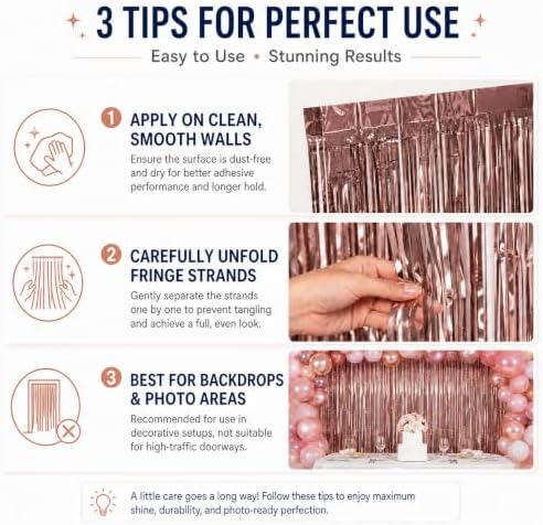 Brown Foil Fringe Backdrop Curtain, Metallic Tinsel Streamers, 2 Pack, alternate view 5