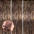 Brown Foil Fringe Backdrop Curtains, 3.3x8.2ft, 3 Pack in 3.3x8.2ft