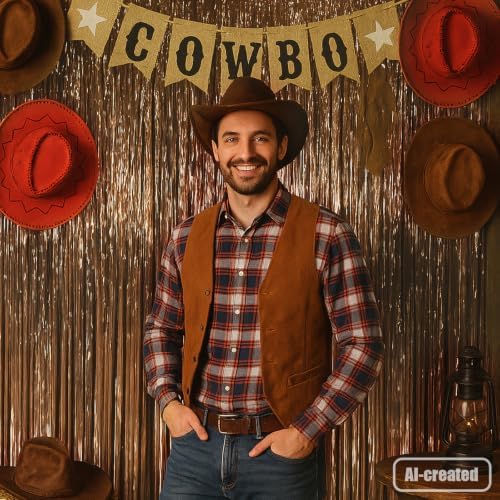 Brown Foil Fringe Backdrop Curtains, 3.3x8.2ft, 3 Pack in 3.3x8.2ft, alternate view 2