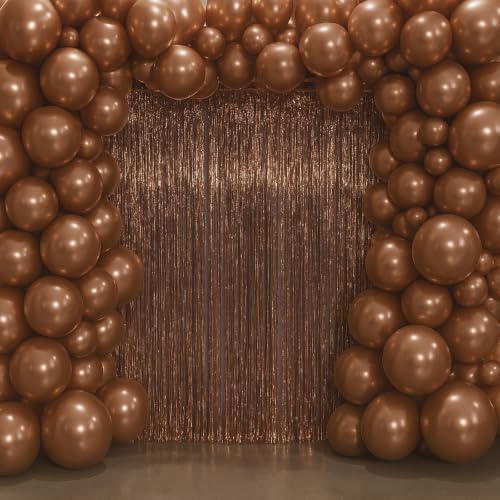 Brown Foil Fringe Backdrop Curtains, 3.3x8.2ft, 3 Pack in 3.3x8.2ft, alternate view 7