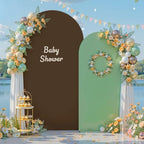 Brown & Green Arch Cover, 7.2FT Wedding Arch Backdrop Cover, Double Color Arch Covers Stretchy Backdrop for, alternate view 4