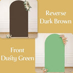 Brown & Green Arch Cover, 7.2FT Wedding Arch Backdrop Cover, Double Color Arch Covers Stretchy Backdrop for, alternate view 5