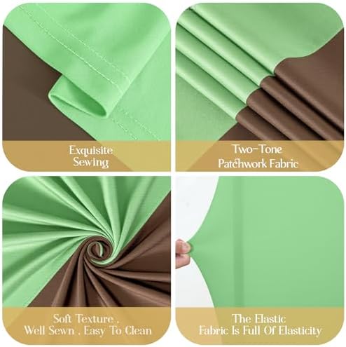 Brown & Green Arch Cover, 7.2FT Wedding Arch Backdrop Cover, Double Color Arch Covers Stretchy Backdrop for, alternate view 7