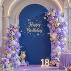 Brown & Navy Blue Arch Cover, 7.2FT Wedding Arch Backdrop Cover, Double Color Arch Covers Stretchy Backdrop for, alternate