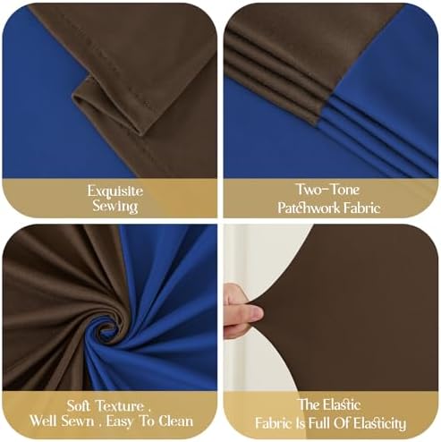 Brown & Navy Blue Arch Cover, 7.2FT Wedding Arch Backdrop Cover, Double Color Arch Covers Stretchy Backdrop for, alternate