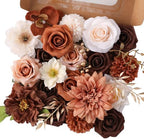 Brown Nude Artificial Flowers Combo for Wedding & Home Decor in Brown & Nude Color