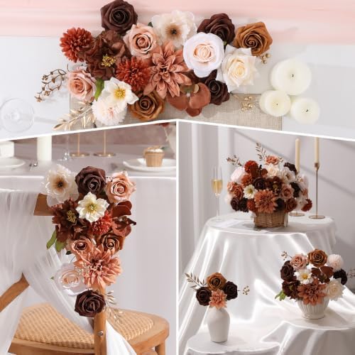 Brown Nude Artificial Flowers Combo for Wedding & Home Decor in Brown & Nude Color, alternate view 2