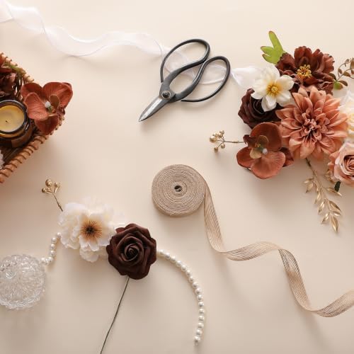 Brown Nude Artificial Flowers Combo for Wedding & Home Decor in Brown & Nude Color, alternate view 5