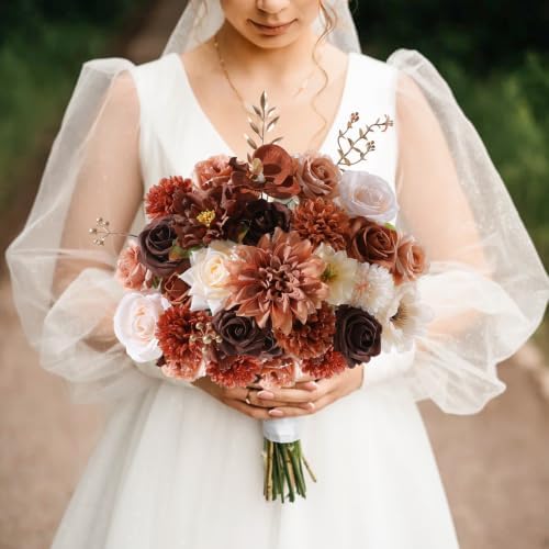 Brown Nude Artificial Flowers Combo for Wedding & Home Decor in Brown & Nude Color, alternate view 7