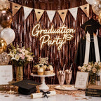 Brown Tinsel Backdrop, 4 Pack 3.3 x 6.6 ft Foil Fringe Curtains in 3.3 x 6.6 ft, alternate view 7