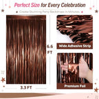 Brown Tinsel Backdrop, 8 Pack 3.3 x 6.6 ft Foil Fringe Curtains in 3.3 x 6.6 ft, alternate view 2