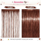 Brown Tinsel Backdrop, 8 Pack 3.3 x 6.6 ft Foil Fringe Curtains in 3.3 x 6.6 ft, alternate view 4