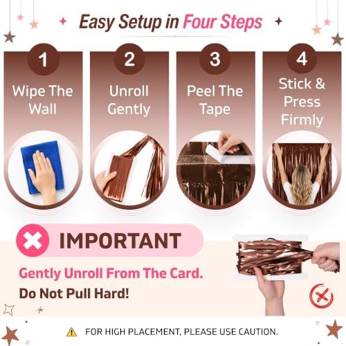 Brown Tinsel Backdrop, 8 Pack 3.3 x 6.6 ft Foil Fringe Curtains in 3.3 x 6.6 ft, alternate view 5