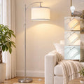 Brushed Nickel Arc Floor Lamp Adjustable Height 55-63in 3 Color 9W LED Bulb