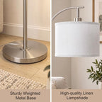 Brushed Nickel Arc Floor Lamp Adjustable Height 55-63in 3 Color 9W LED Bulb, alternate view 6