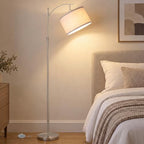 Brushed Nickel Arc Floor Lamp Adjustable Height 55-63in 3 Color 9W LED Bulb, alternate view 7
